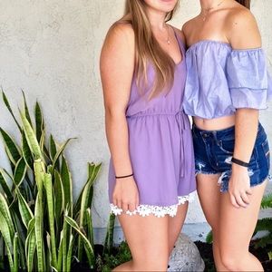 Lavender Floral Detail Romper